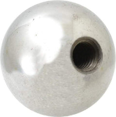 Gibraltar - 3/8-16 Thread, 1.38" Diam, Threaded Hole Ball Knob - Natural, Steel, Smooth Grip, 5/8" Hole Depth - USA Tool & Supply