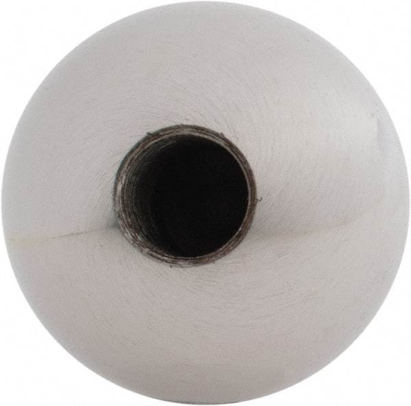 Gibraltar - 7/16-20 Thread, 1.38" Diam, Threaded Hole Ball Knob - Natural, Steel, Smooth Grip, 5/8" Hole Depth - USA Tool & Supply