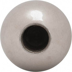Gibraltar - 1/2-20 Thread, 1.38" Diam, Threaded Hole Ball Knob - Natural, Steel, Smooth Grip, 5/8" Hole Depth - USA Tool & Supply