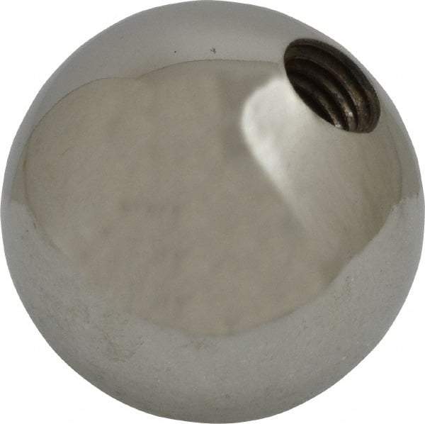 Gibraltar - 1/2-13 Thread, 1.88" Diam, Threaded Hole Ball Knob - Natural, Steel, Smooth Grip, 3/4" Hole Depth - USA Tool & Supply