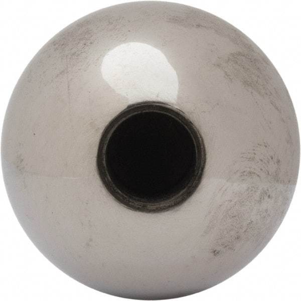 Gibraltar - 5/8-11 Thread, 1.88" Diam, Threaded Hole Ball Knob - Natural, Steel, Smooth Grip, 3/4" Hole Depth - USA Tool & Supply