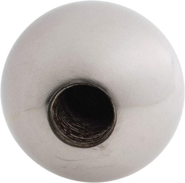 Gibraltar - 5/8-18 Thread, 1.88" Diam, Threaded Hole Ball Knob - Natural, Steel, Smooth Grip, 3/4" Hole Depth - USA Tool & Supply