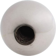 Gibraltar - 5/8-18 Thread, 1.88" Diam, Threaded Hole Ball Knob - Natural, Steel, Smooth Grip, 3/4" Hole Depth - USA Tool & Supply