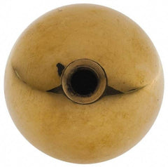 Gibraltar - 10-32 Thread, 1" Diam, Threaded Hole Ball Knob - Natural, Brass, Smooth Grip, 3/8" Hole Depth - USA Tool & Supply