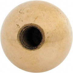 Gibraltar - 5/16-18 Thread, 1" Diam, Threaded Hole Ball Knob - Natural, Brass, Smooth Grip, 1/2" Hole Depth - USA Tool & Supply