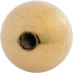 Gibraltar - 5/16-18 Thread, 1.38" Diam, Threaded Hole Ball Knob - Natural, Brass, Smooth Grip, 5/8" Hole Depth - USA Tool & Supply