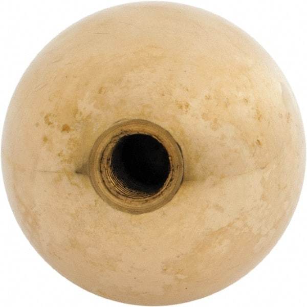 Gibraltar - 5/16-24 Thread, 1.38" Diam, Threaded Hole Ball Knob - Natural, Brass, Smooth Grip, 5/8" Hole Depth - USA Tool & Supply