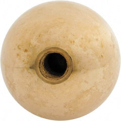 Gibraltar - 5/16-24 Thread, 1.38" Diam, Threaded Hole Ball Knob - Natural, Brass, Smooth Grip, 5/8" Hole Depth - USA Tool & Supply