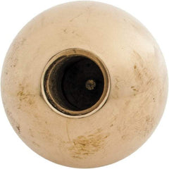 Gibraltar - 1/2-13 Thread, 1.38" Diam, Threaded Hole Ball Knob - Natural, Brass, Smooth Grip, 5/8" Hole Depth - USA Tool & Supply