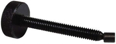 Gibraltar - 3/8-16 Knurled Shoulderless Swivel Pad Tip Steel Thumb Screw - 2-15/16" OAL, 1-1/4" Head Diam x 7/16" Head Height, Black Oxide Finish - USA Tool & Supply