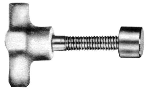 Made in USA - 5/16-18 Lobed Shoulder Swivel Pad Tip Steel Thumb Screw - 2-7/8" OAL, 1-1/2" Head Diam x 7/8" Head Height, Black Oxide Finish - USA Tool & Supply