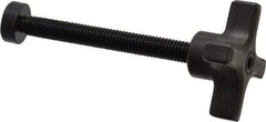 Made in USA - 3/8-16 Lobed Shoulder Swivel Pad Tip Steel Thumb Screw - 4-1/2" OAL, 2" Head Diam x 1-1/8" Head Height, Black Oxide Finish - USA Tool & Supply
