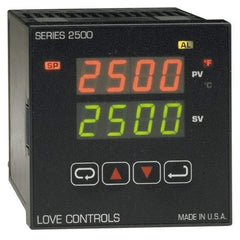 Dwyer - -350 to 2,500°F 1/4 DIN Temperature Control - Dual 4-Digit LCD Display, PID Control, 100-240 VAC/VDC - USA Tool & Supply