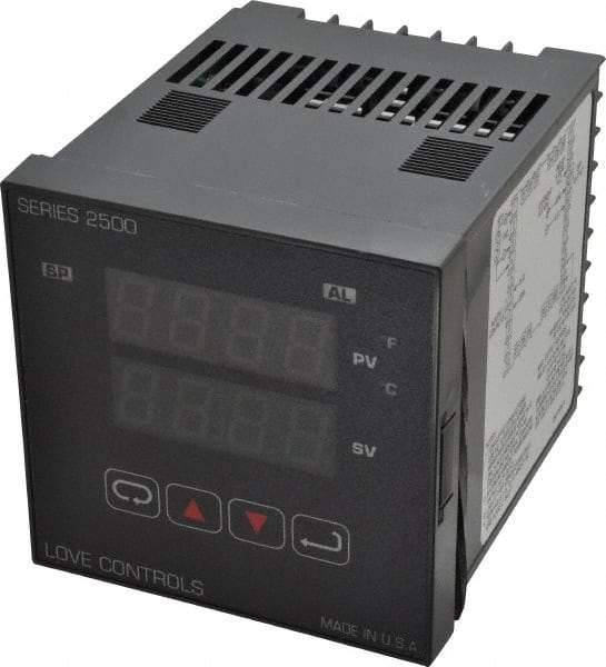 Dwyer - -350 to 2,500°F 1/4 DIN Temperature Control - Dual 4-Digit LCD Display, PID Control, 100-240 VAC/VDC - USA Tool & Supply