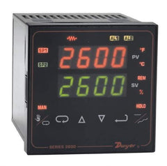 Dwyer - 2,320 to 4,208°F 1/4 DIN Temperature/Process Control - Dual 4-Digit LCD Display, Fuzzy Logic PID Control, 100-240 VAC/VDC - USA Tool & Supply