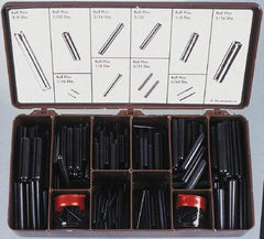 Made in USA - 300 Piece, 1/16 to 3/8" Pin Diam, Spring Pin Assortment - 420 Stainless Steel - USA Tool & Supply