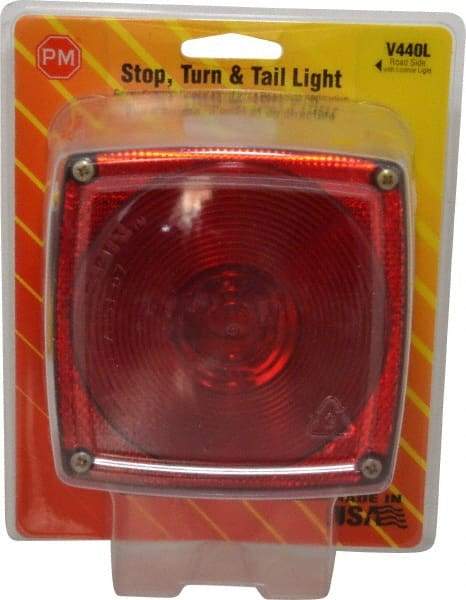 Peterson - 4-1/2" Long x 4-1/2" Wide Red Towing Lights - 12 Volt, Plastic - USA Tool & Supply