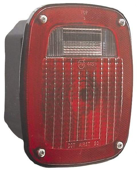 Peterson - 6-3/4" Long x 6-1/4" Wide Red Towing Lights - 12 Volt, Plastic - USA Tool & Supply