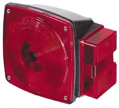 Peterson - 4-1/2" Long x 4-1/2" Wide Red Towing Lights - 12 Volt, Plastic - USA Tool & Supply