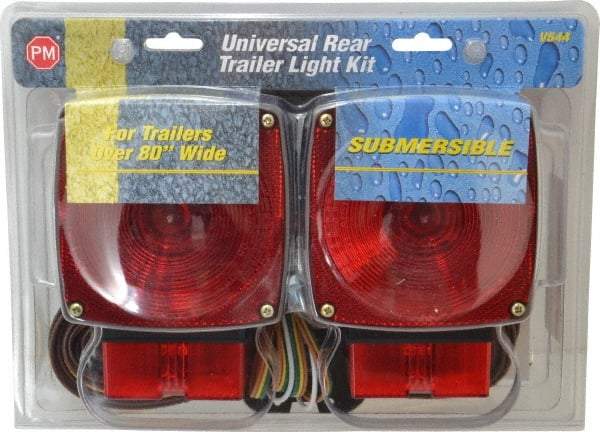 Peterson - 4-1/2" Long x 4-1/2" Wide Red Towing Lights - 12 Volt, Plastic - USA Tool & Supply