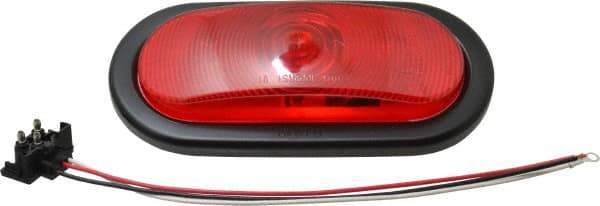 Peterson - 6-1/2" Long x 2-1/4" Wide, Red Lens & Reflector - Plastic, 12 Volt - USA Tool & Supply