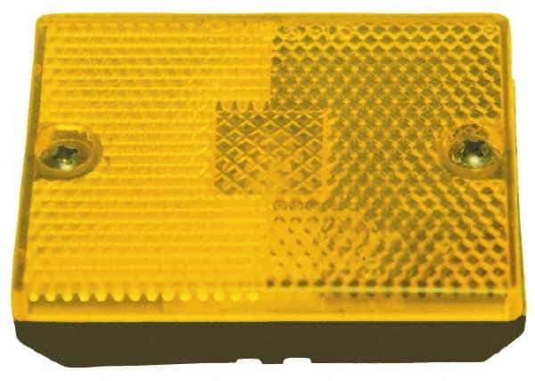 Peterson - 2-3/4" Long x 2-1/8" Wide, Amber Lens & Reflector - Plastic, 12 Volt - USA Tool & Supply