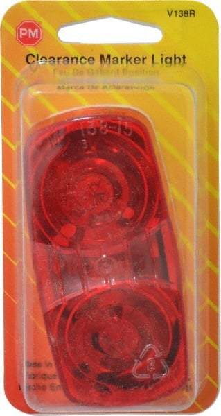 Peterson - 4" Long x 2" Wide, Red Lens & Reflector - Plastic, 12 Volt - USA Tool & Supply