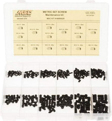 Value Collection - 375 Piece, M3 to M8, Steel Set Screw Assortment - Hex Head, Hex Socket Drive, 3 to 16mm Long - USA Tool & Supply
