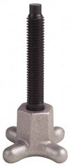 Gibraltar - 3/8-16 Lobed Shoulder Dog Point Tip Grade 12L14 Steel Thumb Screw - 4" OAL, 2" Head Diam x 1" Head Height, Black Oxide Finish - USA Tool & Supply