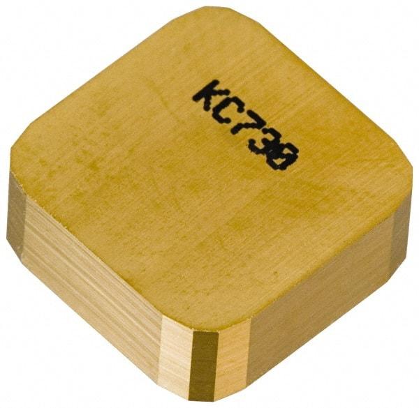 Kennametal - SNKN1504 Grade KC725M Carbide Milling Insert - TiN/TiCN/TiN Finish, 3/16" Thick, 5/8" Inscribed Circle - USA Tool & Supply