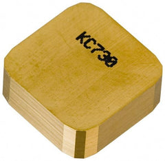 Kennametal - SNKN1204 Grade KC725M Carbide Milling Insert - TiN/TiCN/TiN Finish, 3/16" Thick, 1/2" Inscribed Circle - USA Tool & Supply