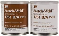 3M - 16 oz Can Two Part Epoxy - 45 min Working Time, 2,000 psi Shear Strength, Series 1751 - USA Tool & Supply