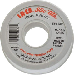 LA-CO - 1/2" Wide x 1,200" Long General Purpose Pipe Repair Tape - 3 mil Thick, -450 to 550°F, White - USA Tool & Supply