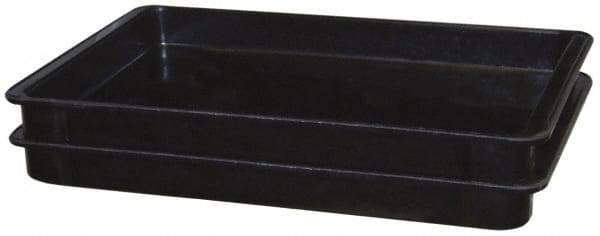 MFG Tray - 200 Lb Load Capacity Black Fiberglass Tote Container - Stacking, 18.8" Long x 11.9" Wide x 1.8" High - USA Tool & Supply