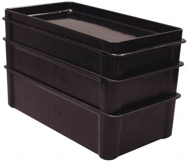 MFG Tray - 225 Lb Load Capacity Black Fiberglass Tote Container - Stacking, 23.4" Long x 12" Wide x 4.4" High - USA Tool & Supply
