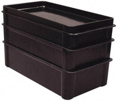 MFG Tray - 200 Lb Load Capacity Black Fiberglass Tote Container - Stacking, 23.4" Long x 12" Wide x 3.1" High - USA Tool & Supply