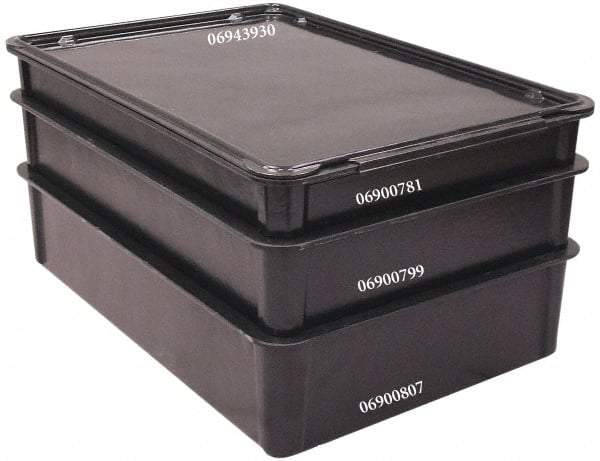 MFG Tray - 400 Lb Load Capacity Black Fiberglass Tote Container - Stacking, 25.8" Long x 17.8" Wide x 4-1/2" High - USA Tool & Supply