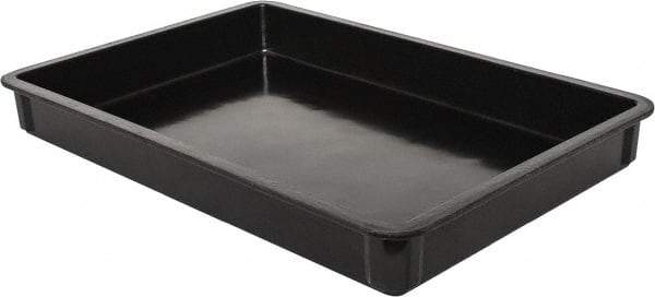 MFG Tray - 400 Lb Load Capacity Black Fiberglass Tote Container - Stacking, 25.8" Long x 17.8" Wide x 3" High - USA Tool & Supply