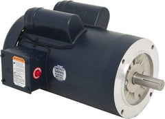Leeson - 2 Max hp, 1,800 Max RPM, Capacitor Start Electric AC DC Motor - 115/230 V Input, Single Phase, 145TC Frame, C-Face Mount, TEFC Enclosure - USA Tool & Supply