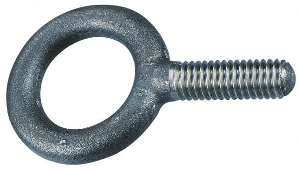 Gibraltar - 9,370 Lb Capacity, Stainless Steel, 1-8 Thread, Fixed Lifting Eye Bolt - Fully Threaded, 2-1/2" Shank, 2-1/2" Thread Length, No Shoulder - USA Tool & Supply
