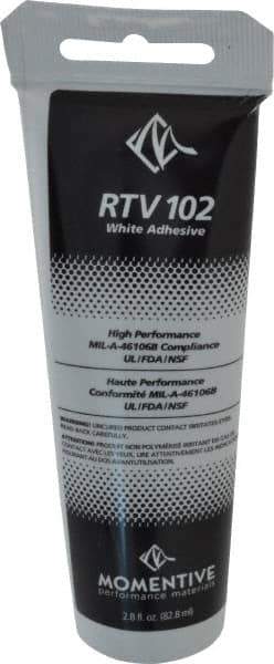 Momentive Performance Materials - 2.8 oz Tube White RTV Silicone Joint Sealant - 298.4°F Max Operating Temp, 20 min Tack Free Dry Time, Series RTV100 - USA Tool & Supply