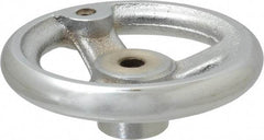 Gibraltar - 4", 3 Spoke Offset Handwheel - 0.622" Bore Diam, 1-1/8" Hub, Cast Iron, Chrome Plated Finish - USA Tool & Supply