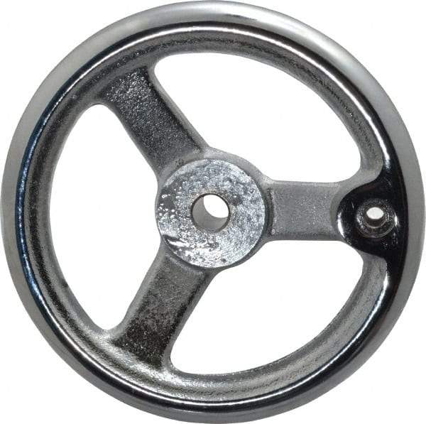 Gibraltar - 6", 3 Spoke Offset Handwheel - 1-3/8" Hub, Cast Iron, Chrome Plated Finish - USA Tool & Supply