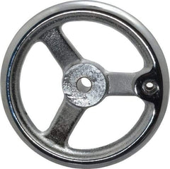 Gibraltar - 6", 3 Spoke Offset Handwheel - 1-3/8" Hub, Cast Iron, Chrome Plated Finish - USA Tool & Supply