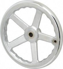 Gibraltar - 10", 5 Spoke Offset Handwheel - 0.622" Bore Diam, 1-7/8" Hub, Cast Iron, Chrome Plated Finish - USA Tool & Supply