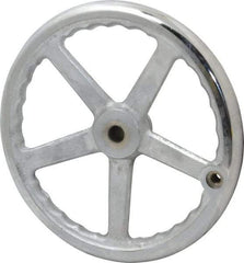 Gibraltar - 12", 5 Spoke Offset Handwheel - 0.622" Bore Diam, 2-5/32" Hub, Cast Iron, Chrome Plated Finish - USA Tool & Supply