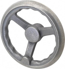 Gibraltar - 8", 3 Spoke Offset Handwheel - 2.44" Hub, Cast Iron, Plain Finish - USA Tool & Supply