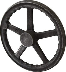 Gibraltar - 12", 3 Spoke Straight Handwheel - 2.4" Hub, Cast Iron, Plain Finish - USA Tool & Supply