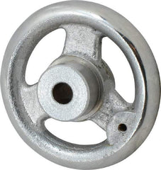 Gibraltar - 3", 3 Spoke Straight Handwheel - 1.1" Hub, Cast Iron, Chrome Plated Finish - USA Tool & Supply