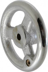 Gibraltar - 4", 3 Spoke Straight Handwheel - 1.2" Hub, Cast Iron, Chrome Plated Finish - USA Tool & Supply